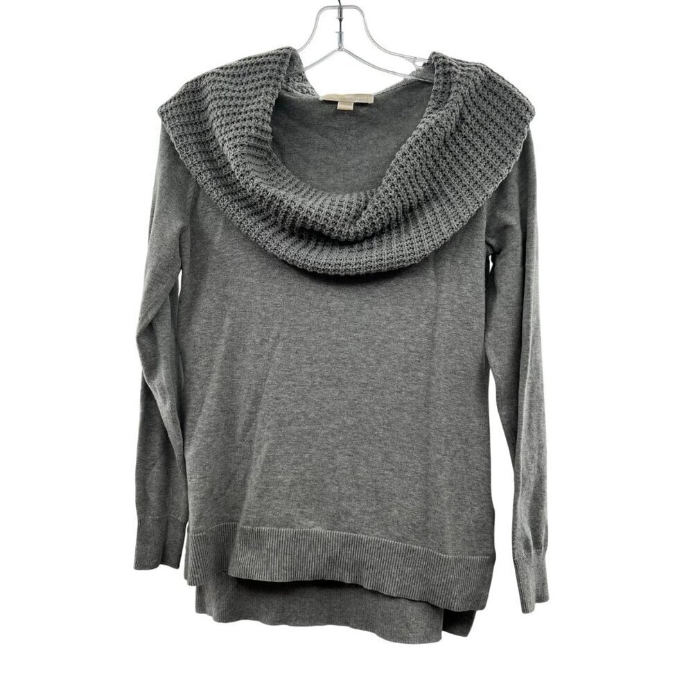 Michael Kors Women's Off Shoulder Cowl Neck Sweater Gray Size Small